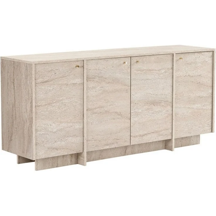 Skye Decor Konsolentisch Varen (1-St, 1 Konsolentisch), Japandi Gerillte Rückwand, Metallgriff, Ausführung – Bild 1