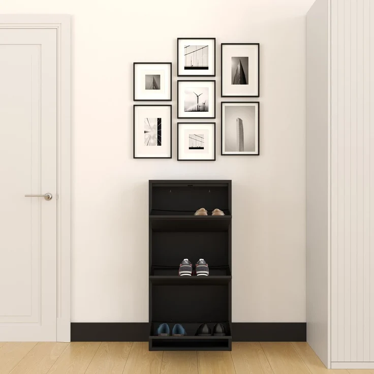 Schuhkipper, Metall 50 x15 x103,5 cm, schwarz RAL 9005 – Bild 7