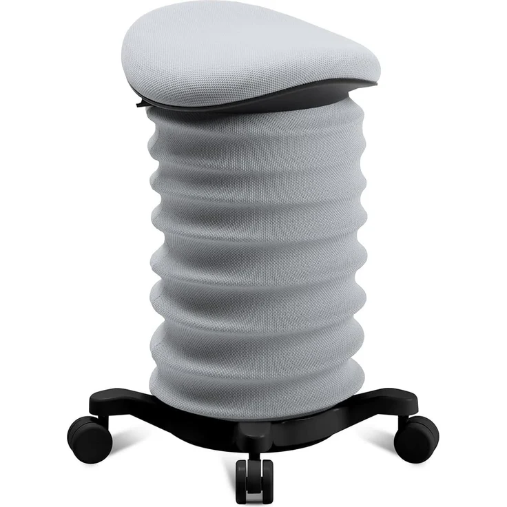 TOPSTAR Sitness 4D mit Rollen - AGR-Zertifiziert Dynamischer Sitzhocker schwarz - grau Stoff HI8, ergonomischer Bürohocker - höhenverstellbar - stärkt den Rücken - entlastet die Bandscheiben – Bild 1