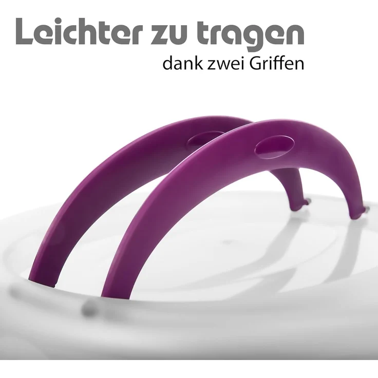 BigDean Kuchentransportbox Tortenglocke Rund in Brombeerfarbe Tortenhaube mit zwei Tragegriffen, Kunststoff, (Packung, 1-tlg, Tortenglocke), Doppelgriff für festen halt, Lebensmittelecht & BPA Frei – Bild 5
