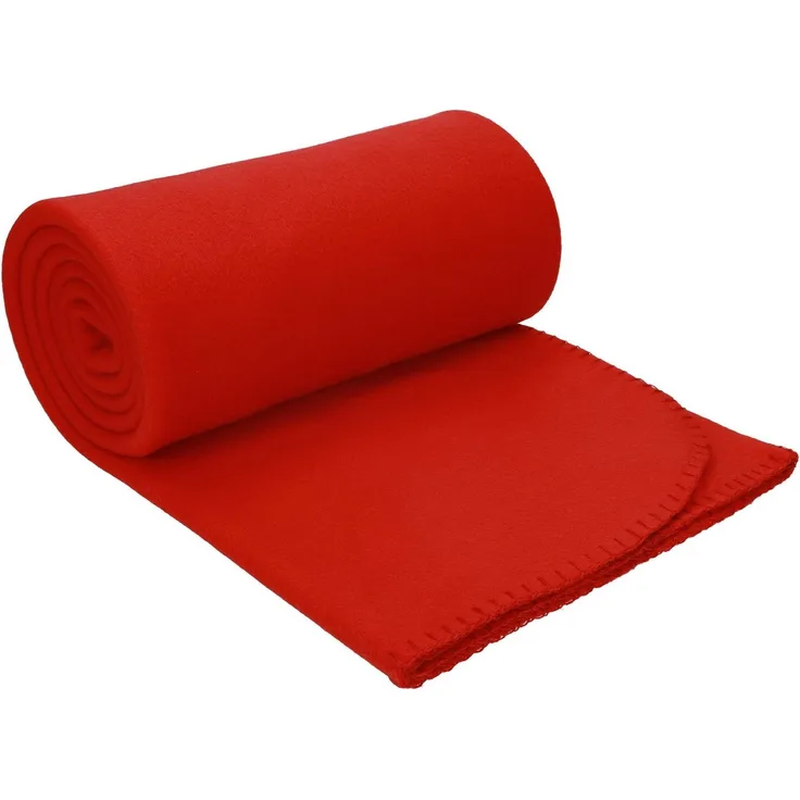 Wohndecke Luxus Fleecedecke Kuscheldecke Größe 130x170 cm Farbe rot, Betz, 180 g/m²