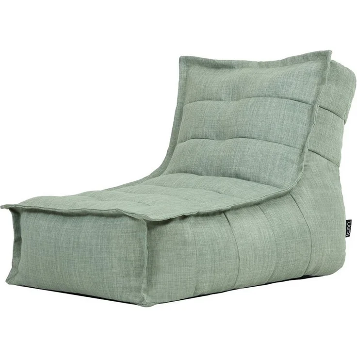 Icon Dolce Sitzsack-Liege für Erwachsene, Salbeigrün, Indoor Outdoor Sitzsack mit Füllung, Bean Bag, Wasserabweisender Stoff, Bequemer Sessel für Wohnzimmer, Lounge, Schlafzimmer, Garten – Bild 1