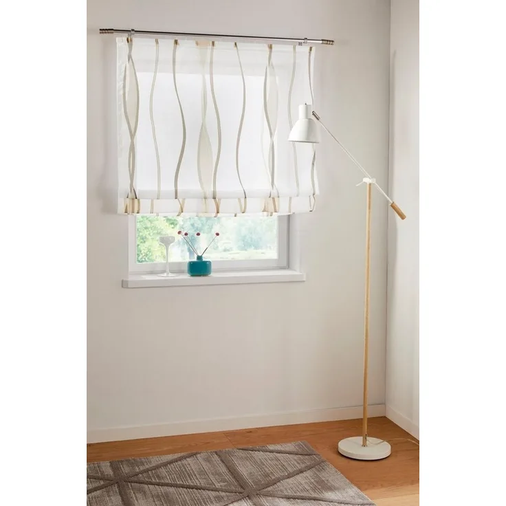 OTTO home Raffrollo Dimona, mit Klettschiene, Transparent, Voile, Polyester, Wellen