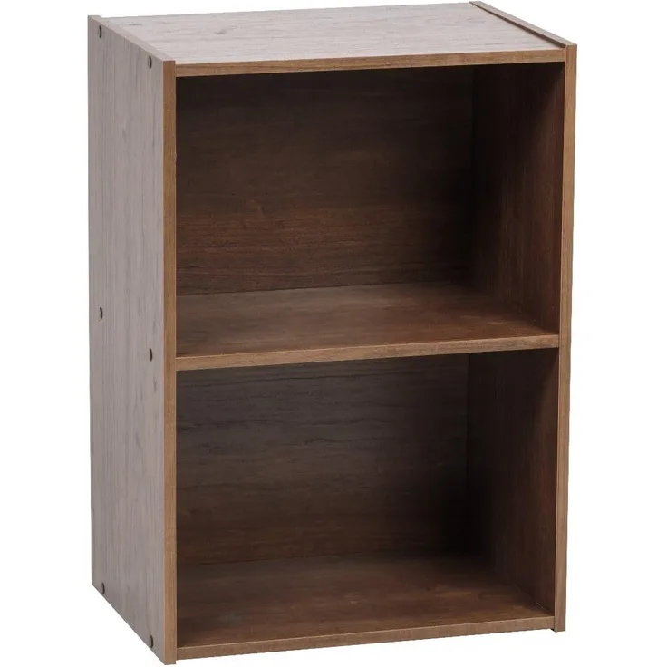 Iris Ohyama, Holzschrank mit Einlegeböden/Bücherregal/Beistellmöbel/Einfache Aufbewahrungsregale, Einfache Montage, modular, Design, Büro, Wohnzimmer, Schlafzimmer - Basic Storage Shelf - CX-2 - Braun