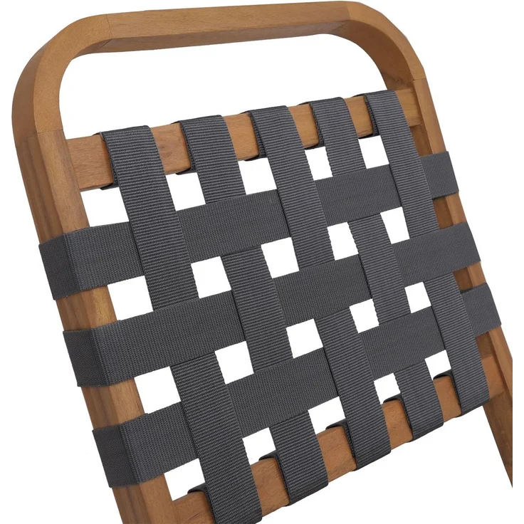 Garten-Set HWC-P70, Sitzgruppe Balkon-Set Garnitur 2x Stuhl Tisch, Seilgeflecht Akazie Holz klappbar ~ natur, grau – Bild 6