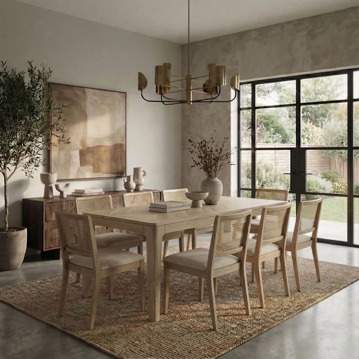 FINEBUY Esstisch FB115622 Esszimmertisch Küchentisch 6 Personen Holztisch Esszimmer (Natürliches Holzdesign mit klarer Form), Kompakte Tischlösung für kleine Essbereiche – Bild 4