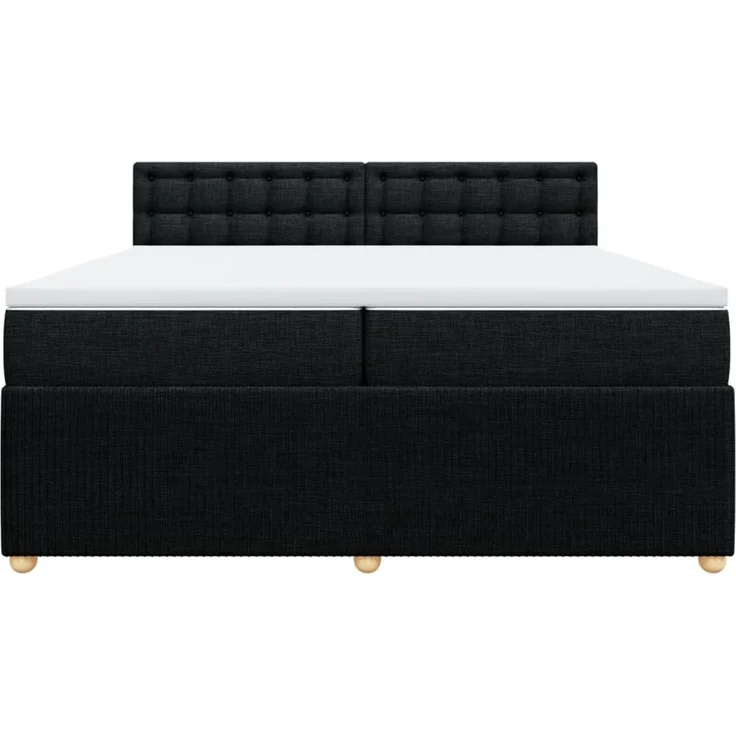 vidaXL Boxspringbett mit Matratze Schwarz 200x200 cm Stoff 3287579 – Bild 4