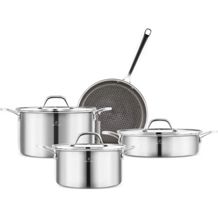 Karaca Topf-Set Karaca Ceramica Stahl 3Ply Stahl Kochgeschirr Set, Stahl