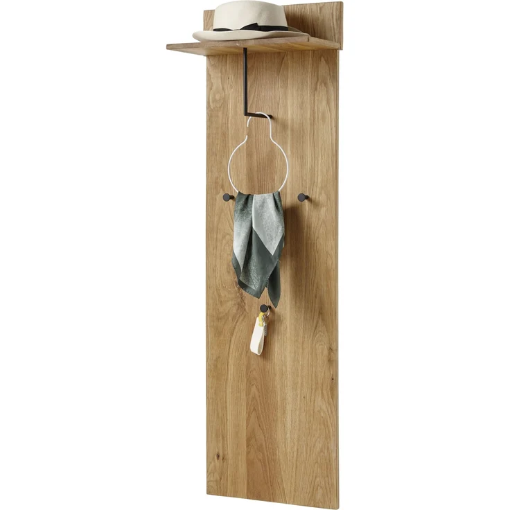 Garderoben-Set >Anacortes< (2-teilig) Paneel + Kommode, in Eiche - 42x180x35 (BxHxT) – Bild 2