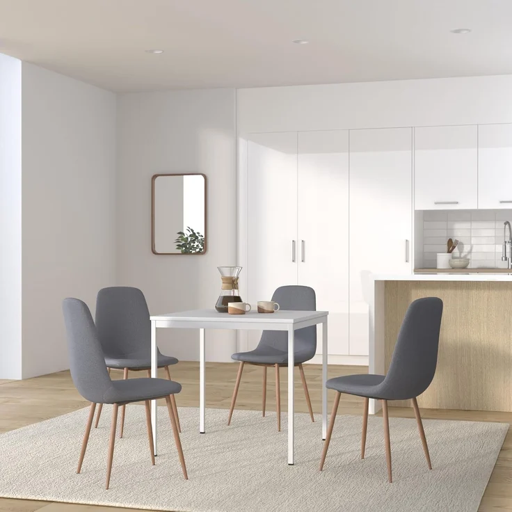 bümö Tisch klein, Multifunktionstisch, 80 x 80 cm in grau - Beistelltisch, Bistrotisch, Esstisch, Pausentisch, Mehrzwecktisch Tischsystem für Warteraum, Pausenraum & Co, VS08-5 – Bild 2