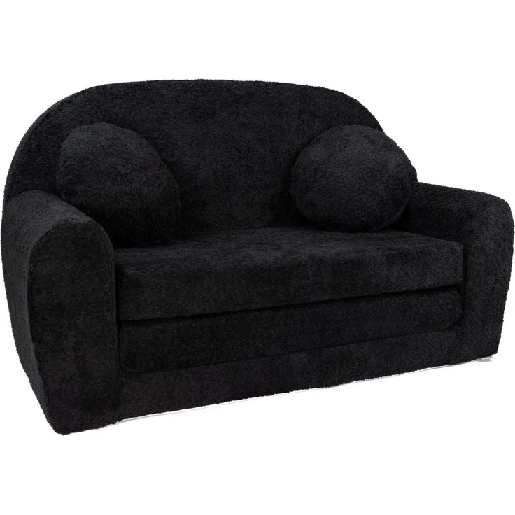 FORTISLINE Kindersofa Kindersofa aus Teddy-Stoff mit Verlängerung - Klappsofa, Spielsofa, ausklappbar – Bild 1