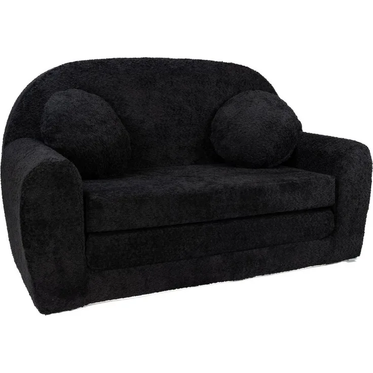 FORTISLINE Kindersofa Kindersofa aus Teddy-Stoff mit Verlängerung - Klappsofa, Spielsofa, ausklappbar