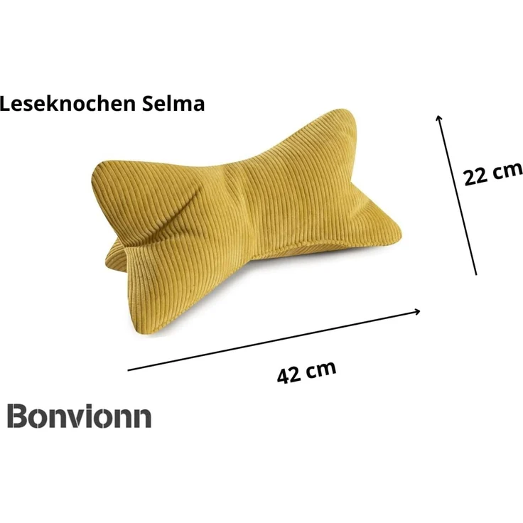 BONVIONN Leseknochen SELMA - ca. 42 x 22 cm Cord Look gelb – Bild 2