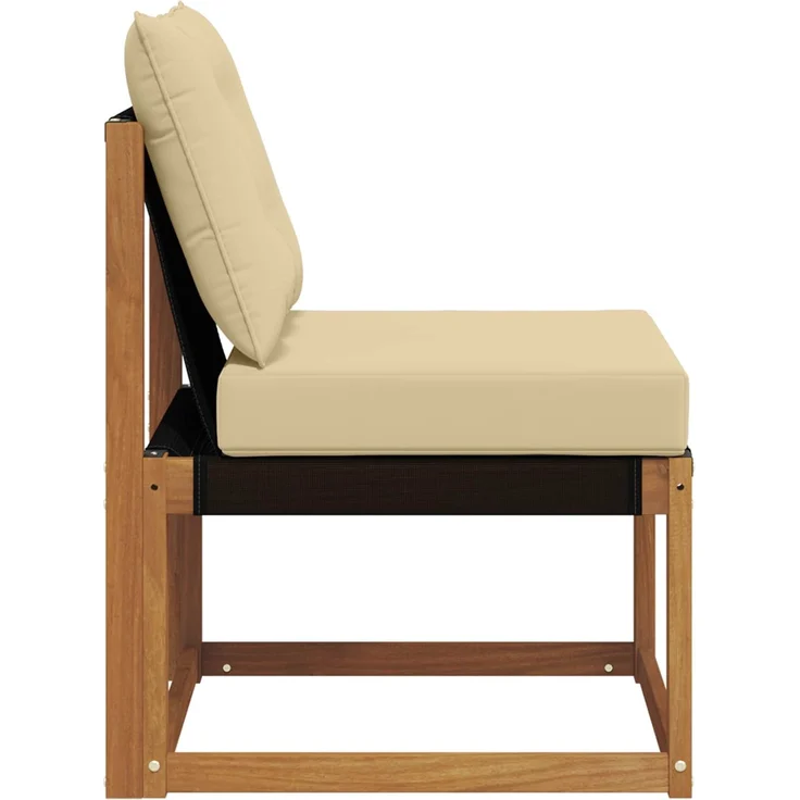 vidaXL Outdoor Mittelsofa Massivholz Akazie und Textilene Stoff Natur 900600 – Bild 5