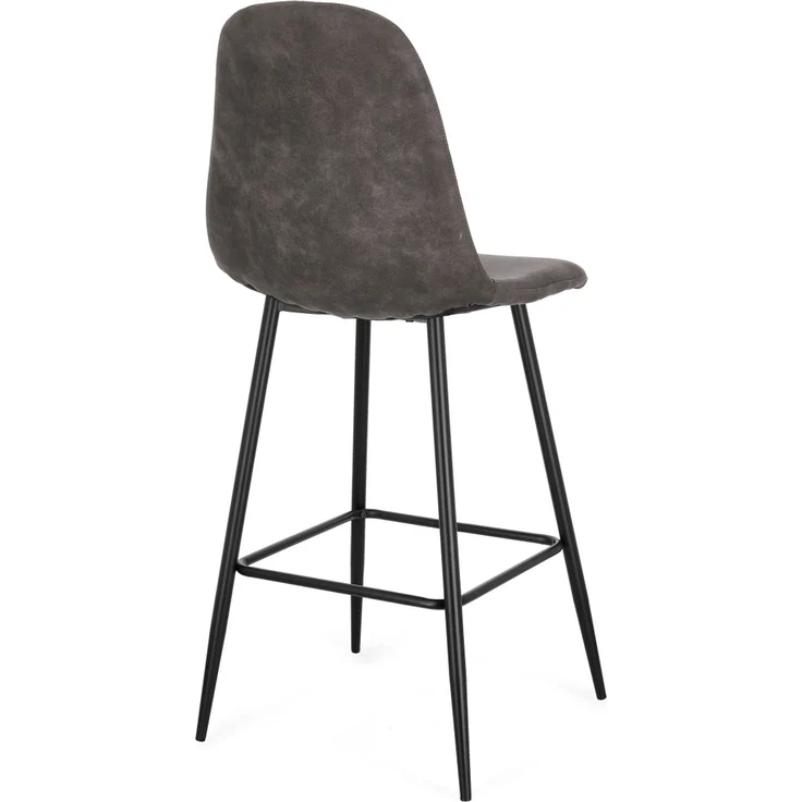Barhocker New Irelia aus Kunstleder, modern mit Fußstütze, dunkelgrau, 2er-Set – Bild 2