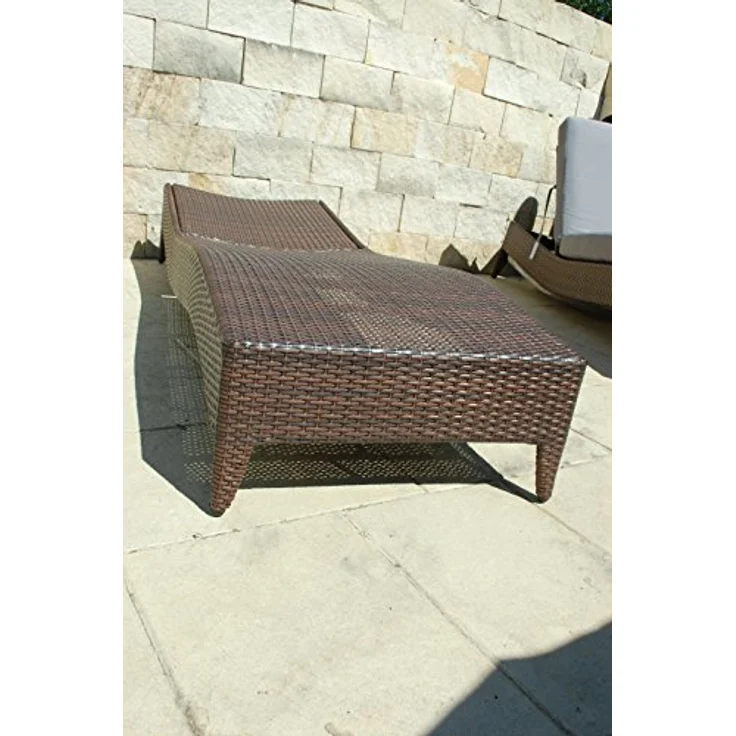 Ragnarök Möbel-Design Gartenliege Sonnenliegen Set, 3-teilig, Kopfteil in 5 Stufen verstellbar, Auflagen ca. 16 cm dick – Bild 10