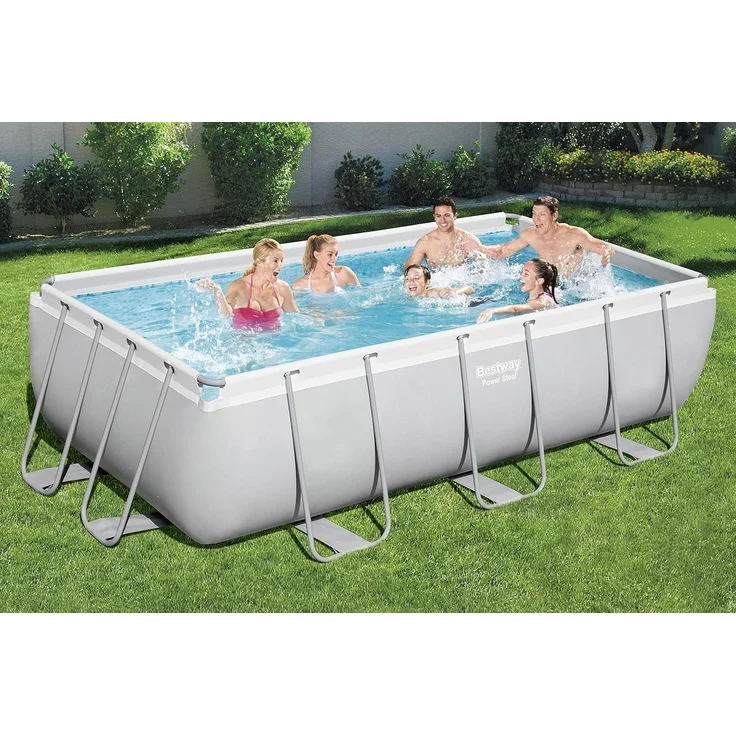 Power Steel™ Frame Pool, Lichtgrau, 404 x 201 x 100 cm – Bild 2