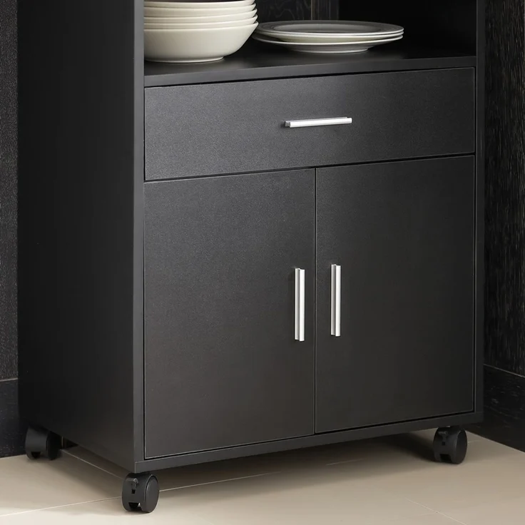 SoBuy FSB09-SCH Küchenwagen, Spanplatte, Melamin, Schwarz, 59 x 92 x 40 cm – Bild 9