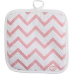 Dr. Oetker - 2x Topflappen 20x20cm Rosa Weiß Rückseite Grau Weiß Retro (4634)