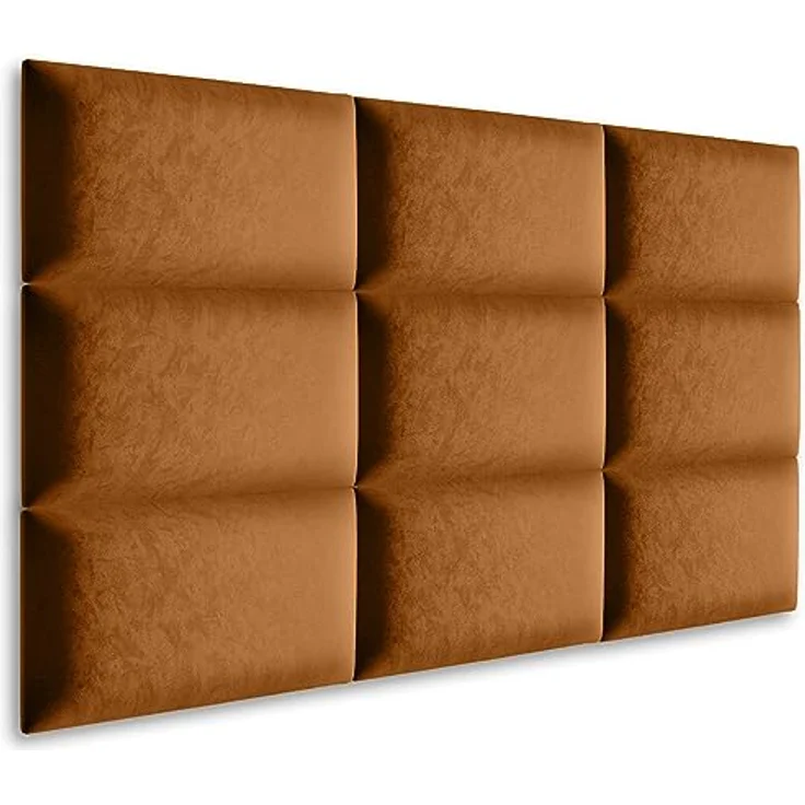 Muralo Samt Wandkissen Stoff Polsterpaneel Schlafzimmer Wohnzimmer Bett Wandpolster Bettkopfteil Lendekissen Modern Luxus Gepolstert Polster Paneel (Honiggelb, 50x40 cm) – Bild 5