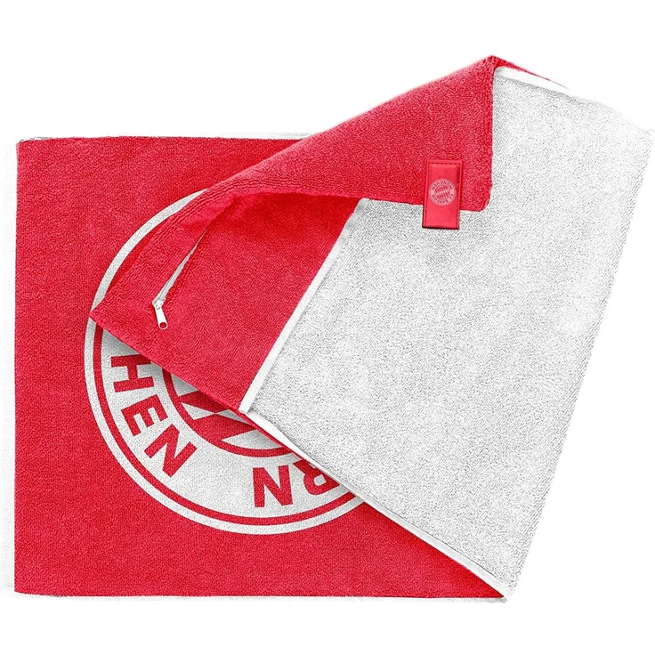 Stryve Towell+ | Sporthandtuch mit integrierter Tasche und Magnetclip | Bekannt aus Die Höhle der Löwen | FC Bayern Edition | saugfähig und schnell trocknend | ideal für Fitness & Sport – Bild 2