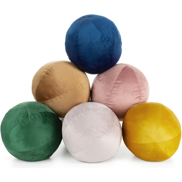 Eurofirany Dekokissen Kugelkissen Kugelformiges Kissen Ball Samt Velvet, besonders weich, dekorativ und designvoll 24 cm – Bild 2