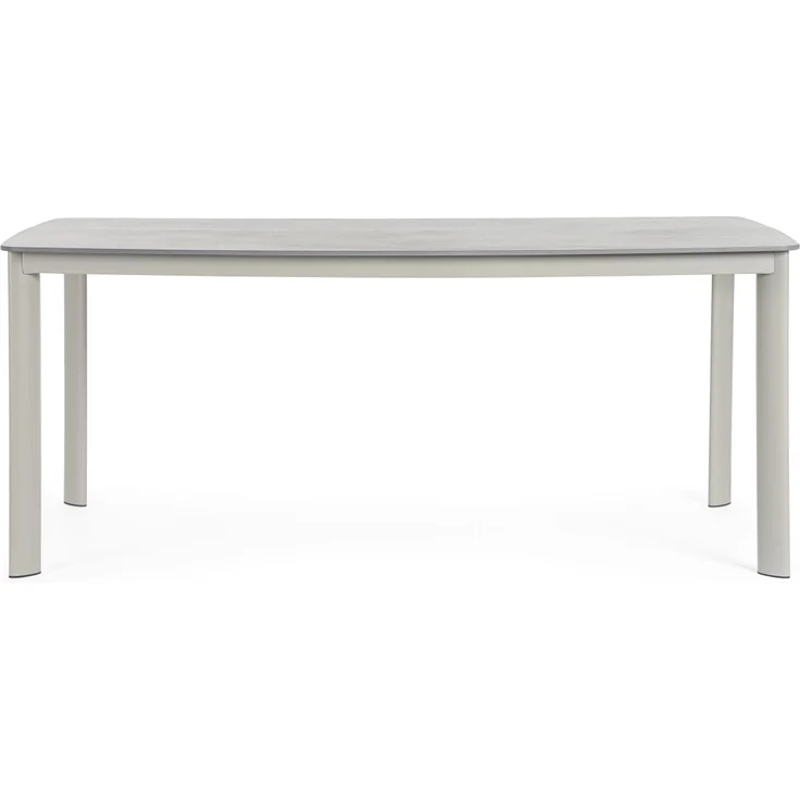 Gartenesstisch Alcora aus Aluminium und Stein, modern, beige Saturn, 180x90 cm, für 4–6 Personen – Bild 3