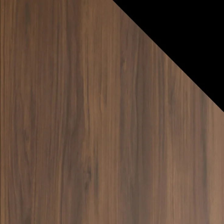 Drehtürenschrank Cikzori I, Kleiderschrank mit 3 Türen (Farbe: Nuss Warmia / Nuss Warmia + Schwarz) – Bild 5