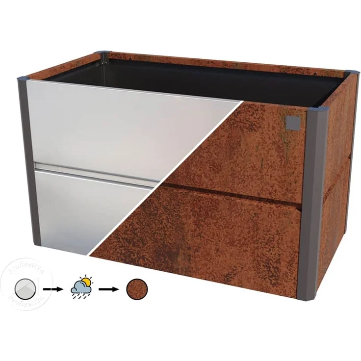 PRIMEYARD 150 x 85 x 77 cm Hochbeet Nele, Cortenstahl, Rost-Optik – Bild 2