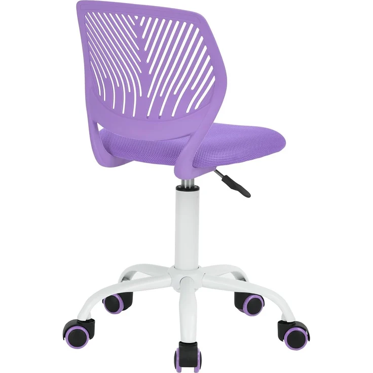 FurnitureR 2 Stück farbenfroher Stuhl, Computersitz, modern und verstellbar, Armlehne und Drehgelenk, Schreibtisch für Kinder, Arbeitszimmer, Arbeitsstuhl, Violett, Metall, Violett, 38,5x40 cm x – Bild 9