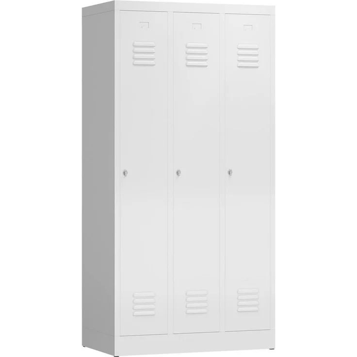 Steelboxx Spind 3er Spind Spindschrank Kleiderspind 180x90x50cm (1-St) Komplett verschweißt und montiert- keine Montage erforderlich – Bild 3
