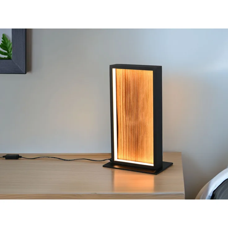 LED Tischleuchte KALEA aus Naturholz dimmbar, Höhe 30cm