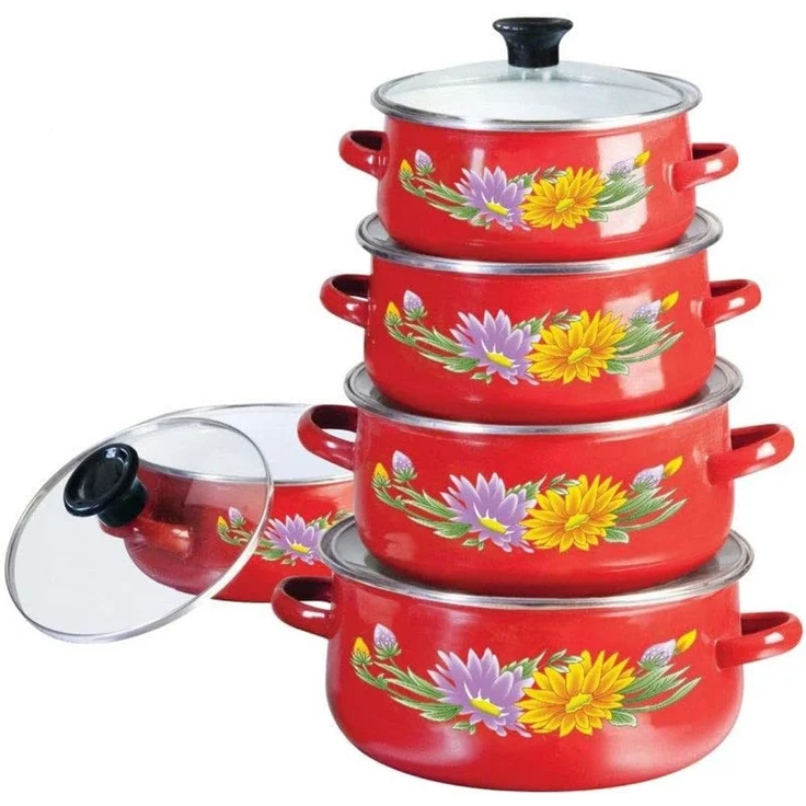Klausberg Klausberg Emaille-Töpfe-Set 10 Stück KB7170RD