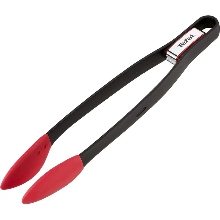 Tefal 'Ingenio K20607' Lebensmittelzange, Premium-Küchenzange, Kunststoff, Schwarz/Rot, leicht zu reinigen & spülmaschinengeeignet