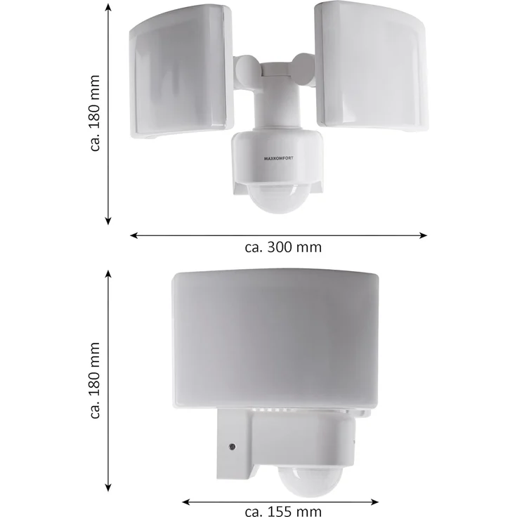 Maxkomfort LED Flutlichtstrahler SUN3200, LED fest integriert, 4000K, Neutralweiß, Außenstrahler – Bild 7