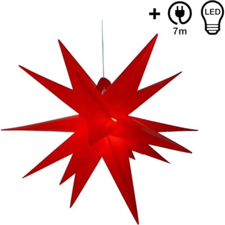 Guru-Shop LED-Stern für außen 3D Außenstern Kaspar, Weihnachtsstern,., Leuchtmittel inklusive – Bild 7
