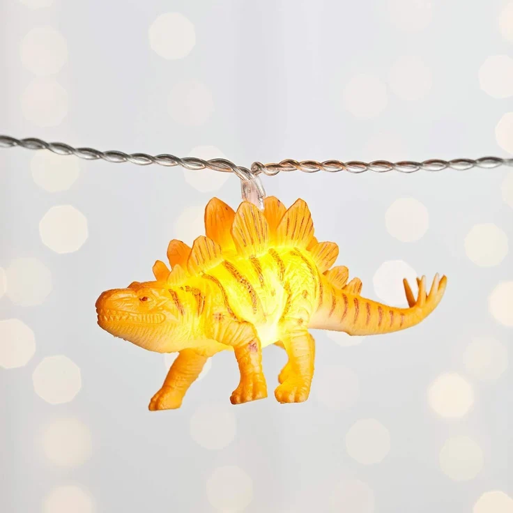 Lights4fun LED-Lichterkette 12er bunte Lichterkette Dinosaurier Batteriebetrieb – Bild 5