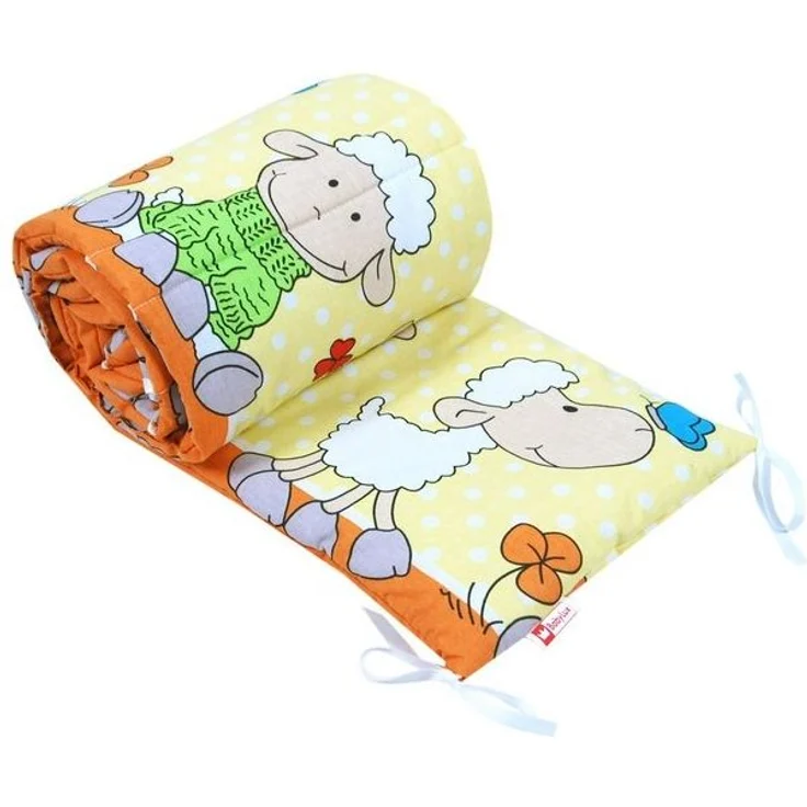 BabyLux Bettnestchen BABYLUX Bettumrandung NESTCHEN Bettnestchen 210x30 cm Babybett, 4. Orange Schaf Nestchen – Bild 1