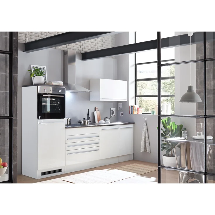 Küchen-Set >Jamesy< in Weiß matt - 260x200x60cm (BxHxT) – Bild 3