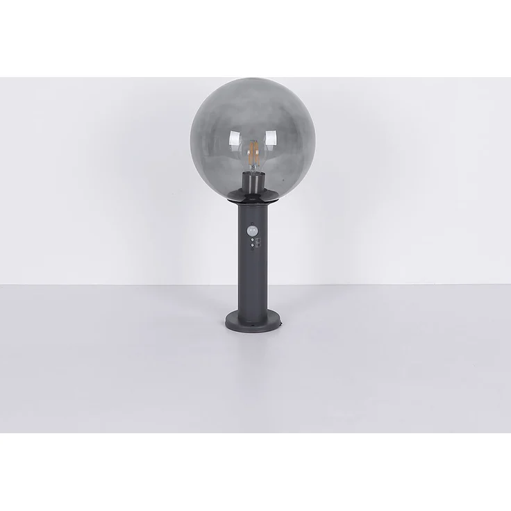 Außenlampe, IP44, Glas, Rauchfarben, grau, H 38 cm – Bild 7