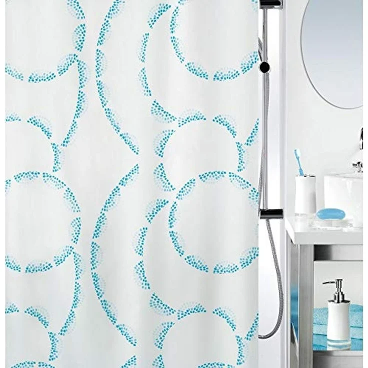 spirella Duschvorhang CLAIRE Breite 120 cm, Anti-Schimmel Textil-Duschvorhang, Polyester, 120x200 cm, waschbar – Bild 1