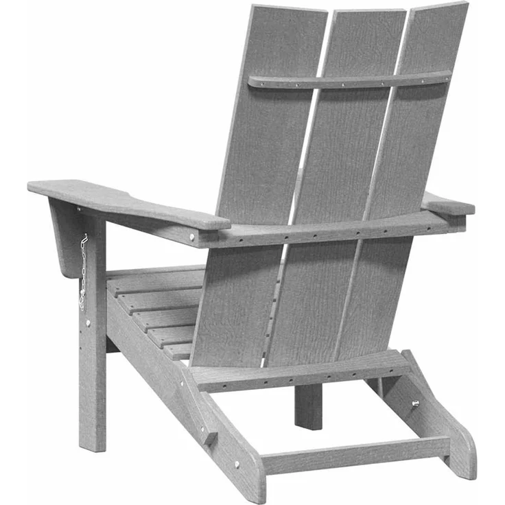 vidaXL Klappbarer Adirondack-Stuhl Hellgrau 80,5 x 74,5 x 92 cm HDPE 42006620 – Bild 5