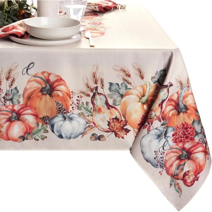 Elrene Home Fashions Botanical Harvest Kürbis-Tischdecke, 132,1x177,8 cm, rechteckig – Bild 1