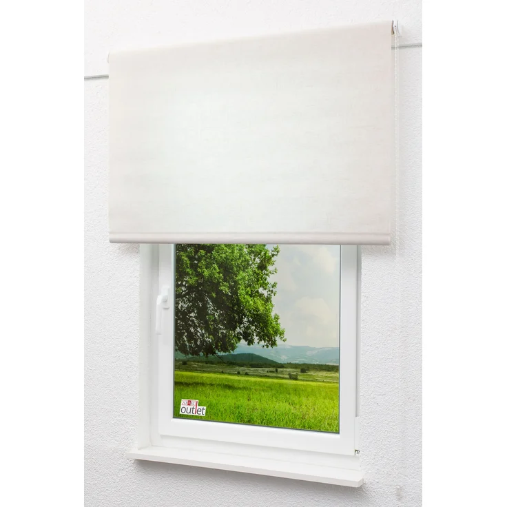 Lysel Outlet - Basisrollo Struktur Tageslicht Graubeige, (B x H) 152.50cm x 190cm in beige/graubeige – Bild 4