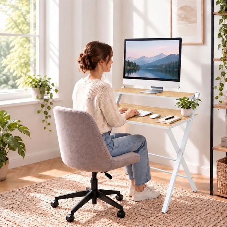 Relaxdays Klappbarer Schreibtisch Monitoraufsatz – Bild 2