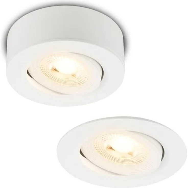 Briloner LED-Einbauleuchten 2in1 Mini Ein-& Aufbau 9W 500lm weiß dimmbar – Bild 1