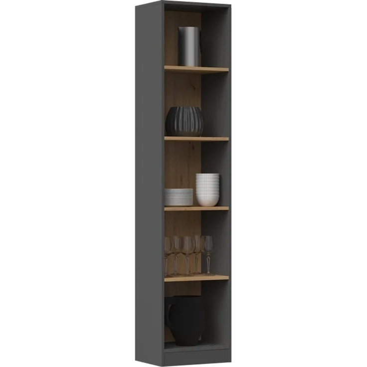 ibonto BÜCHERREGAL Laminierte ANTHRAZIT / ARTISAN-EICHE Erhältlich in verschiedenen Größen (H 181 x T 30 x B 50 cm) – Bild 2