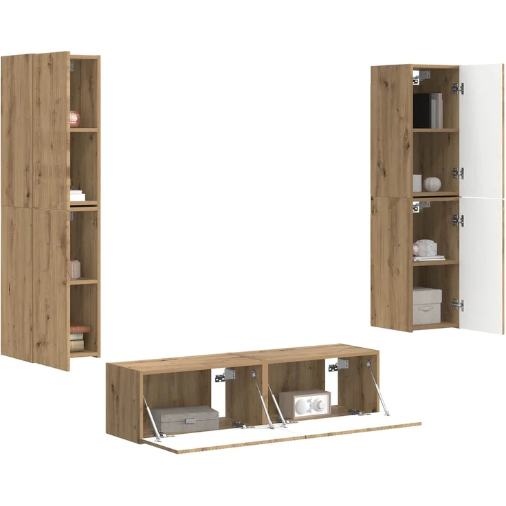 vidaXL TV-Schrankset 6 stk. Artisan-Eiche Holzwerkstoff 3409131 – Bild 3
