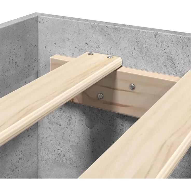 vidaXL Bettgestell mit Kopfteil Betongrau 140x200 cm Holzwerkstoff 3295565 – Bild 8