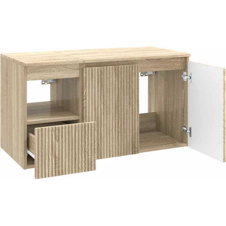 vidaXL Badezimmerschrank-Set 2 stk. Sonoma-Eiche 92,5 x 44,5 x 50 cm 3404116 – Bild 4